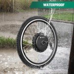 Voilamart 26" Waterproof Electric Bicycle Hub Motor Wheel Ebike Conversion Kit 48V 1200W with LCD Display Meter IP65 (Rear Ebike Hub Motor Wheel)