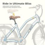 Jasion CB1 Electric Bike for Adults, 1000W Motor Peak Ebike, 450Wh Removeable Battery, 26'' City Cruiser Bicycle, 22 MPH Commuter Women Ebike, 7-Speed Gear