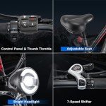 FREESKY 48V 23AH Ebike, 35MPH Full Suspension Electric Mountain Bike, 1500W Electric Bike for Adults, 26" Fat Tire Off-road Adult Electric Bicycle, 7 Speed, 90 Miles Range, UL Certified Eurostar Ultra