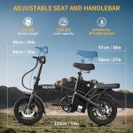 sepado Folding Electric Bike for Adults,750W Peak Motor Folding ebike,20mph Speed,36V Removeable Battery,40miles PAS Range,14 inch Compact Foldable Electric Bike for Leisure Riding Commuting