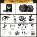 BAFANG 48V 750W Electric Bike Conversion Kit Mid Drive with Chainring 44T, BBS01B Mid Motor Kit for Women Men Adults, DIY eBike Pedelec Kit C18 Display, Thumb Throttle