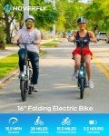 HOVERFLY H3 16" Electric Bike, Max 28Miles Range(Pedal-Assist) & Speed 15.5 Mph Power by 500W Peak Motor, Folding E-Bike with Removable Battery, Front Suspension and Commuter Electric Bicycle Adults