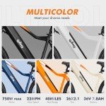 Qlife Cityone Electric Bike for Adults 26" Ebike with 2.1" Tire,Built-in Removable Battery, Peak 750W Motor Ebikes with 7 Speed Commuter Mountain Electric Bicycle, Black