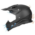 GLX GX23 Dirt Bike/Motocross Helmet - Matte Black, Large - DOT Approved