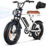 CYCROWN CycRun Electric Bike for Adults 750W Motor with 374.4WH Battery, 20MPH 55Miles Moped Style Ebike for Adults, 20" Fat Tire Commuting Off Road Mountain Ebike with Hydraulic Suspension, UL2849
