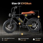 CYCROWN CycRun Electric Bike for Adults 750W Motor with 374.4WH Battery, 20MPH 55Miles Moped Style Ebike for Adults, 20" Fat Tire Commuting Off Road Mountain Ebike with Hydraulic Suspension, UL2849