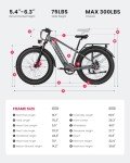 VEEFA E1 Electric Bike for Adults 750W/Peak 1000W Motor 48V 13AH Removable Battery Step-Over Electric Bicycle 26" x 4.0" Fat Tire Mountain Ebike 28MPH E Bike 7-Speed Gray