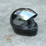 TCMT Gloss Black DOT Flip up Full Face Street Dirt Bike ATV Off-Road Motorcycle Motocross Helmet with Open Face Sun Shield