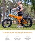 Cityfun Folding Electric Bike Adults,500W Motor (Peak 720W) Ebike with 20" x 4.0" Fat Tire,48V 10.4Ah Removable Battery Hidden,Electric Mountain Bike,UL 2849 Certified,Commuting E-Bike,7-Speed