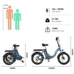 HITWAY Electric Bike for Adults, 20" Fat Tire E Bike 750W 20MPH Removable Folding Electric Bike, 48V/14Ah Battery 55-120KM,All Terrain tire Electric Bicycles