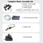 72V 3000W BLDC Brushless Motor Kit with 24 Mosfet 50A Controller, Throttle - For Electric Scooter, E Bike, Motorcycle DIY Conversion