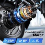 DYU Electric Bike for Adults Teens, Folding Electric Bicycle,Commuter City E-Bike with 350W Motor and 36V 7.5Ah Battery,3 Levels Assist, Dual Disc Brakes,14" Foldable ebike with Pedals