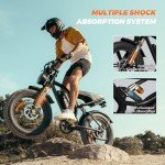 Electric Bike for Adults,20”x 4”Fat Tire，Peak 1500W Motor,7 Speed Electric Motorcycle Bicycle, 48V/13AH Battery 4 Riding Modes Up to 30MPH/60Miles Electric Dirt Bike (Standard, K6-L-Black)