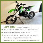 Ebike Battery 48V 20AH LiFePO4 Battery with 3A Charger and 40A BMS for 48V 52V Controller 250W - 1500W Motor Electric EBike Bicycle Motorcycle Scooter