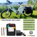 Ebike Battery 48V 20AH LiFePO4 Battery with 3A Charger and 40A BMS for 48V 52V Controller 250W - 1500W Motor Electric EBike Bicycle Motorcycle Scooter