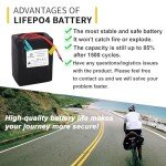 Ebike Battery 48V 20AH LiFePO4 Battery with 3A Charger and 40A BMS for 48V 52V Controller 250W - 1500W Motor Electric EBike Bicycle Motorcycle Scooter
