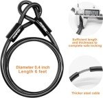 NDakter Bike Locks Heavy Duty Anti Theft, Bicycle U Lock for Ebike, 18mm Shackle, 6FT Steel Security Cable with 3 Keys for Electric Scooter, Motorcycle, Moped, Dirt-Bike, Tri-Bike Wheel Lock Sturdy
