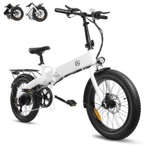 ZOONLAI Electric Bike for Adults 750W Motor Foldable Bikes Up to 24 MPH 43 Miles Long Range Ebike for Adult 48V 10.4Ah Removable Battery 20" Fat Tire 5 Speed Modes EBike ZL2006 UL 2849 (White)