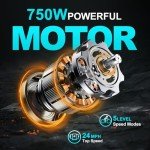 ZOONLAI Electric Bike for Adults 750W Motor Foldable Bikes Up to 24 MPH 43 Miles Long Range Ebike for Adult 48V 10.4Ah Removable Battery 20" Fat Tire 5 Speed Modes EBike ZL2006 UL 2849 (White)