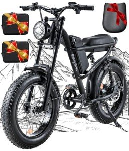 1500W Moped Style Ebike Full Suspension, 20 Inch Fat Tire Electric bike, Max 28MPH & 37-150 Miles Electric Motorcycle, 750WH/1500WH Battery, All-Terrain E Bike for Mountains, Snow, Sand, Road
