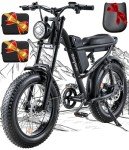 1500W Moped Style Ebike Full Suspension, 20 Inch Fat Tire Electric bike, Max 28MPH & 37-150 Miles Electric Motorcycle, 750WH/1500WH Battery, All-Terrain E Bike for Mountains, Snow, Sand, Road