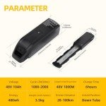 KUSAYLA Ebike Battery 48V 10Ah Lithium Battery with 2A Charger for 200-1200W Motor,USB Interface, LED Battery Indicator, Power Switch, Safety Lock for Adult Electric Bike,Tricycle,Motorcycle (4-Pin)