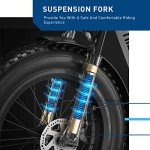 Hiboy EX6 Electric Bike for Adults, 20" 4.0 Fat Tire E Bike 500W Brushless Motor, 48V 15AH Removable Battery Ebike Up to 25 MPH, Shimano 7 Speed with Electric Horn