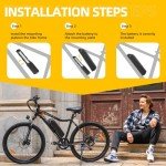 KUSAYLA Ebike Battery 48V 10Ah Lithium Battery with 2A Charger for 200-1200W Motor,USB Interface, LED Battery Indicator, Power Switch, Safety Lock for Adult Electric Bike,Tricycle,Motorcycle (4-Pin)