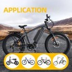 KUSAYLA Ebike Battery 48V 10Ah Lithium Battery with 2A Charger for 200-1200W Motor,USB Interface, LED Battery Indicator, Power Switch, Safety Lock for Adult Electric Bike,Tricycle,Motorcycle (4-Pin)