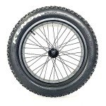 Fat Bike Front Wheel 20''x4.0 Assembly with Tyre and Hub and Spokes Black Alloy Aluminum Snow Bicycle Folding Fatbike Wheel Assembly 20 Bolt On