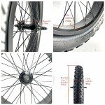 Fat Bike Front Wheel 20''x4.0 Assembly with Tyre and Hub and Spokes Black Alloy Aluminum Snow Bicycle Folding Fatbike Wheel Assembly 20 Bolt On
