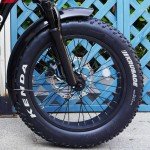 Fat Bike Front Wheel 20''x4.0 Assembly with Tyre and Hub and Spokes Black Alloy Aluminum Snow Bicycle Folding Fatbike Wheel Assembly 20 Bolt On