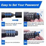 NDakter Upgrade Bike Lock, Bike Chain Lock with 2 Ways to Unlock, 4 Digit Combination Heavy Duty Anti-Theft 3.2/4.28 Ft Bicycle Locks with 2 Keys, High Security Scooter Locks for Ebike, Escooter, Door