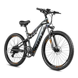 PASELEC Electric Bike for Adults, 1000W Peak Motor, 27.5'' City Cruiser Ebike, 768Wh Removable Battery, 70 Miles Range 28MPH, 8 Speed Hydraulic Disc Brake Full Suspension Electric Mountain Bike