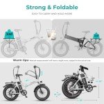 Heybike Mars Electric Bike Foldable 20" x 4.0 Fat Tire Electric Bicycle with 500W Motor(Peak 850W), 48V 12.5AH Removable Battery and Dual Shock Absorber for Adults
