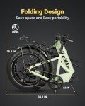 Folding Electric Bike 20" x 4.0 Fat Tire Electric Bicycle,48V Lithium Removable Battery,Peak 720W Folding Ebike for Adult,5 Pedal-Assist Levels& Large LCD Display,Step Through ebike for Adult