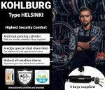 KOHLBURG Security Chain Lock [Sold Secure Gold] – 4ft Long Bike Chain with 4 Keys – Heavy Duty Bike Lock 0.33" – for Bicycle Ebike & Motorcycle – Motorbike & Scooter Anti Theft
