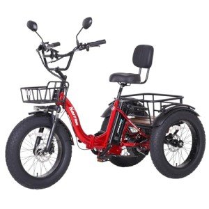 NARRAK Electric Tricycle for Adults, 750W(Peak 1350W), 48V13Ah Ebike, 20"x4.0" Aluminum Folding Fat Tire 3 Wheel Electric Trike, Max 20MPH Hydraulic Brake, Rear Motor Differential