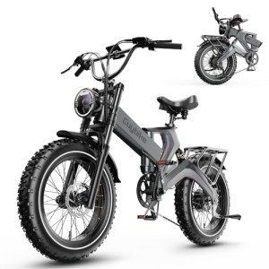 Folding Electric Bike for Adults,1500W Motor(Peak 2000W),35MPH 100Mile,48V 25Ah Battery,20" x 4.0 Fat Tire Foldable Electric Bicycle,Electric Mountain E-Bike,Hydraulic Disc Brake E-Bike