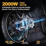 Folding Electric Bike for Adults,1500W Motor(Peak 2000W),35MPH 100Mile,48V 25Ah Battery,20" x 4.0 Fat Tire Foldable Electric Bicycle,Electric Mountain E-Bike,Hydraulic Disc Brake E-Bike