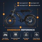 Movcan V60 Electric Bike for Adults, 1000W Motor 30MPH Top Speed 20” Fat Tire Electric Bike, 48V 15.6Ah Removable Battery Ebike, 7-Speed Full Suspension Electric Dirt Bike, Black