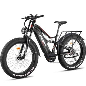 FREESKY Swift Horse Pro 2025 Electric Bike with 2000W BAFANG Motor, 48V 30Ah Battery, 26" Fat Tires, Up to 35MPH &120-Mile Range, Full Suspension Mountain EBike for Adults, Rear Rack &Full Fenders