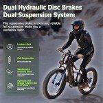 FREESKY Swift Horse Pro 2025 Electric Bike with 2000W BAFANG Motor, 48V 30Ah Battery, 26" Fat Tires, Up to 35MPH &120-Mile Range, Full Suspension Mountain EBike for Adults, Rear Rack &Full Fenders