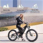 FREESKY Swift Horse Pro 2025 Electric Bike with 2000W BAFANG Motor, 48V 30Ah Battery, 26" Fat Tires, Up to 35MPH &120-Mile Range, Full Suspension Mountain EBike for Adults, Rear Rack &Full Fenders