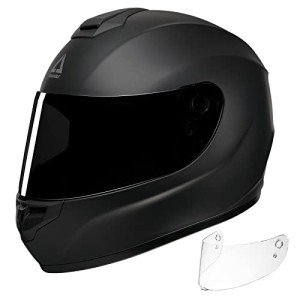 TRIANGLE Motorcycle Helmets Full Face Motorcycle Helmet for Men & Women with Tinted and Clear Visor Meet Dot Approved