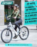Gotrax Dolphin 26" Electric Bike, Max Range 30Miles(Pedal-assist1)&20Mph Power by 350W, 5 Pedal-Assist Levels&Front Suspension, 7-Speed&Boost Mode, City E-Bike for Adult Leisure Riding/Commuting White