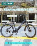 Gotrax Dolphin 26" Electric Bike, Max Range 30Miles(Pedal-assist1)&20Mph Power by 350W, 5 Pedal-Assist Levels&Front Suspension, 7-Speed&Boost Mode, City E-Bike for Adult Leisure Riding/Commuting White