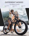 isinwheel M10 Plus Electric Bike for Adults 28mph 900W Peak Motor, Dual Crown Fork Mountain Ebike 48V 13Ah Removable Battery 75 Miles Range, 7 Speed Shift, 26 x 4.0 Fat Tire Adults Electric Bicycles