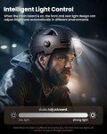 ILM Smart Adult Bike Helmet with Automatic G-Sensor Turn Signal & Brake Warning LED Light Control, Road Cycling Bicycle Helmets for Men Women E3-12LS Matte Black Large X-Large