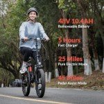 INVANTI Electric Bike, 20" Fat Tire Step-Thru Electric Bicycle, 900W Peak Motor 45 Miles 20MPH Top Speed, Dual Suspension & 7-Speed Folding Ebike for Adults with Rear Rack